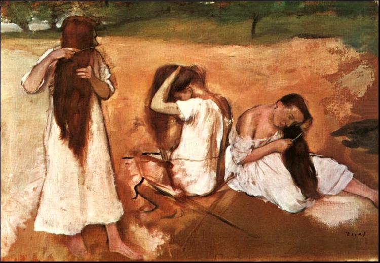 Edgar Degas Three Women Combing their Hair china oil painting image